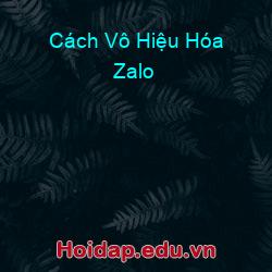 Cách Vô Hiệu Hóa Zalo
