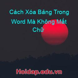 Cách Xóa Bảng Trong Word Mà Không Mất Chữ