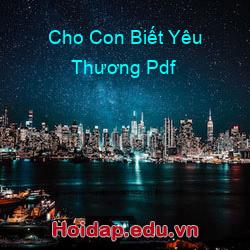 Cho Con Biết Yêu Thương Pdf