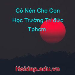 Có Nên Cho Con Học Trường Trí đức Tphcm