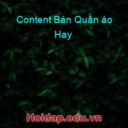 Content Bán Quần áo Hay