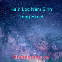 Hàm Lọc Năm Sinh Trong Excel