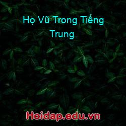 Họ Vũ Trong Tiếng Trung