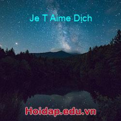 Je T Aime Dịch