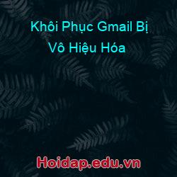 Khôi Phục Gmail Bị Vô Hiệu Hóa