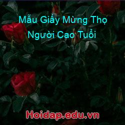 Mẫu Giấy Mừng Thọ Người Cao Tuổi