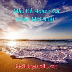 Mẫu Kế Hoạch Cá Nhân Mới Nhất