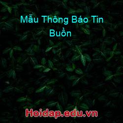 Mẫu Thông Báo Tin Buồn