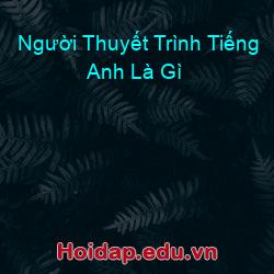Người Thuyết Trình Tiếng Anh Là Gì