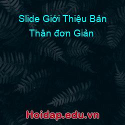Slide Giới Thiệu Bản Thân đơn Giản