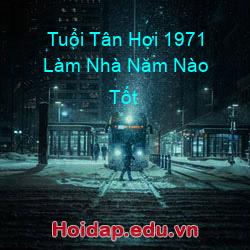Tuổi Tân Hợi 1971 Làm Nhà Năm Nào Tốt